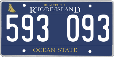 RI license plate 593093