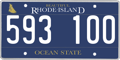 RI license plate 593100