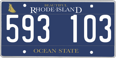 RI license plate 593103