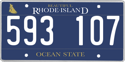 RI license plate 593107