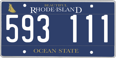 RI license plate 593111