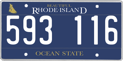 RI license plate 593116