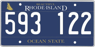 RI license plate 593122
