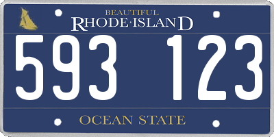 RI license plate 593123