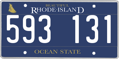 RI license plate 593131