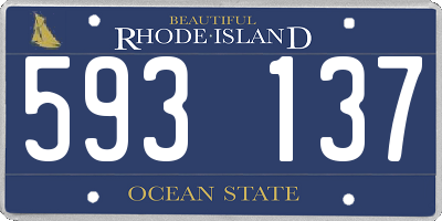 RI license plate 593137