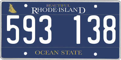 RI license plate 593138
