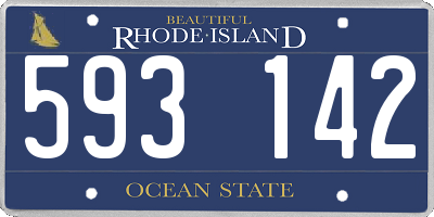 RI license plate 593142