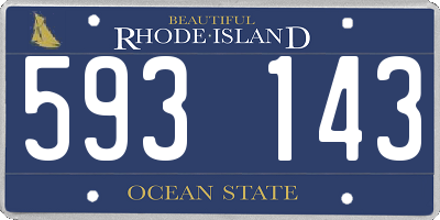 RI license plate 593143