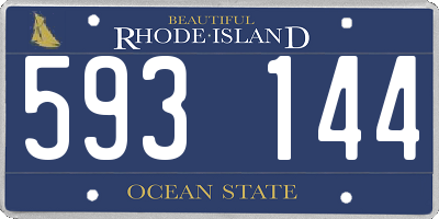 RI license plate 593144