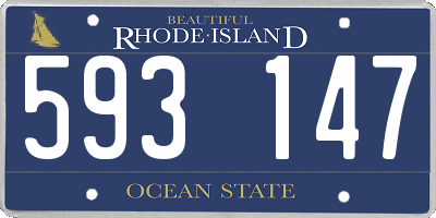RI license plate 593147