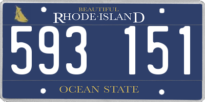 RI license plate 593151
