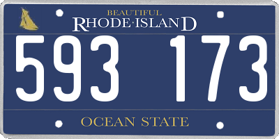 RI license plate 593173