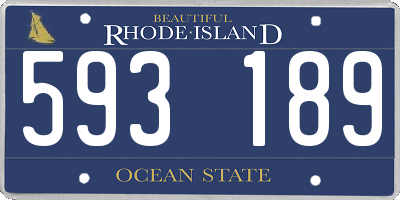 RI license plate 593189