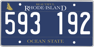 RI license plate 593192