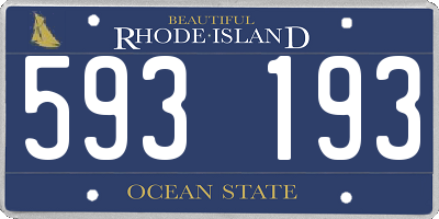 RI license plate 593193