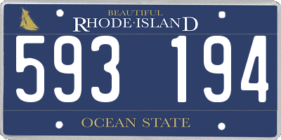 RI license plate 593194