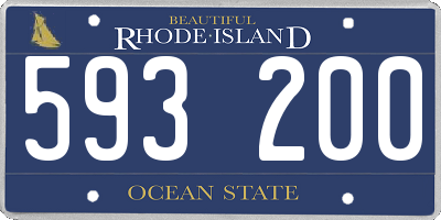 RI license plate 593200