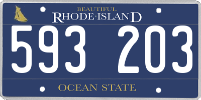 RI license plate 593203