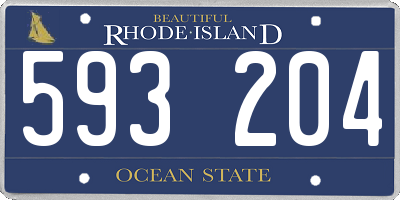 RI license plate 593204