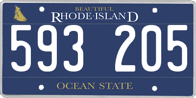RI license plate 593205