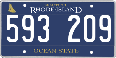 RI license plate 593209
