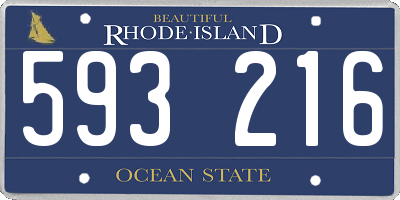 RI license plate 593216