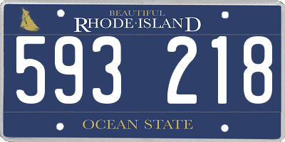 RI license plate 593218