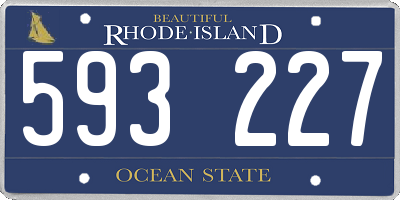 RI license plate 593227