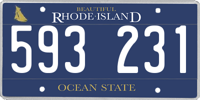 RI license plate 593231