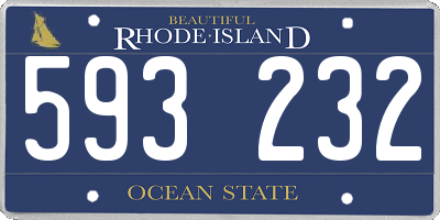 RI license plate 593232