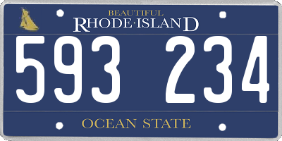 RI license plate 593234
