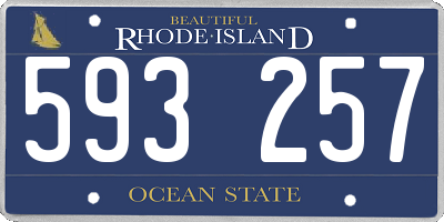 RI license plate 593257