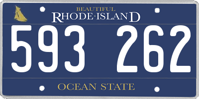 RI license plate 593262