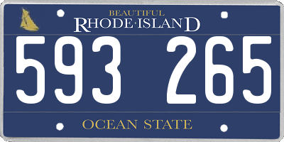RI license plate 593265