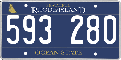 RI license plate 593280