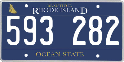 RI license plate 593282