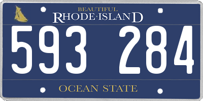RI license plate 593284