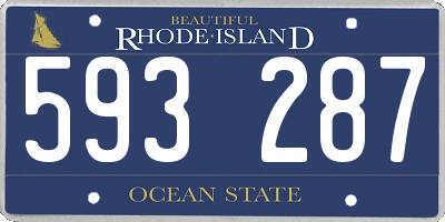 RI license plate 593287