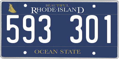 RI license plate 593301