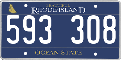 RI license plate 593308