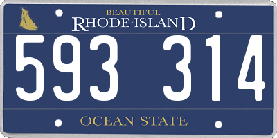 RI license plate 593314