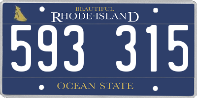 RI license plate 593315