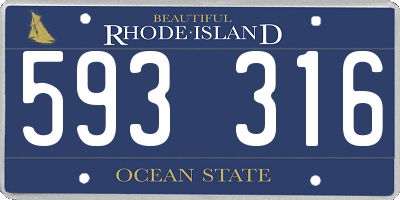 RI license plate 593316