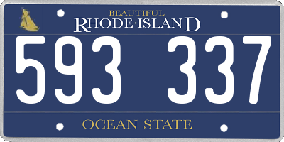 RI license plate 593337