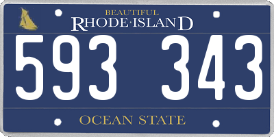 RI license plate 593343