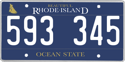RI license plate 593345