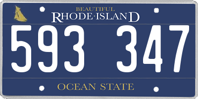 RI license plate 593347