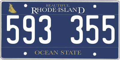 RI license plate 593355