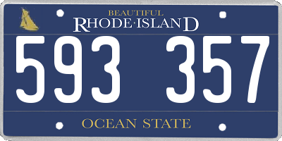 RI license plate 593357